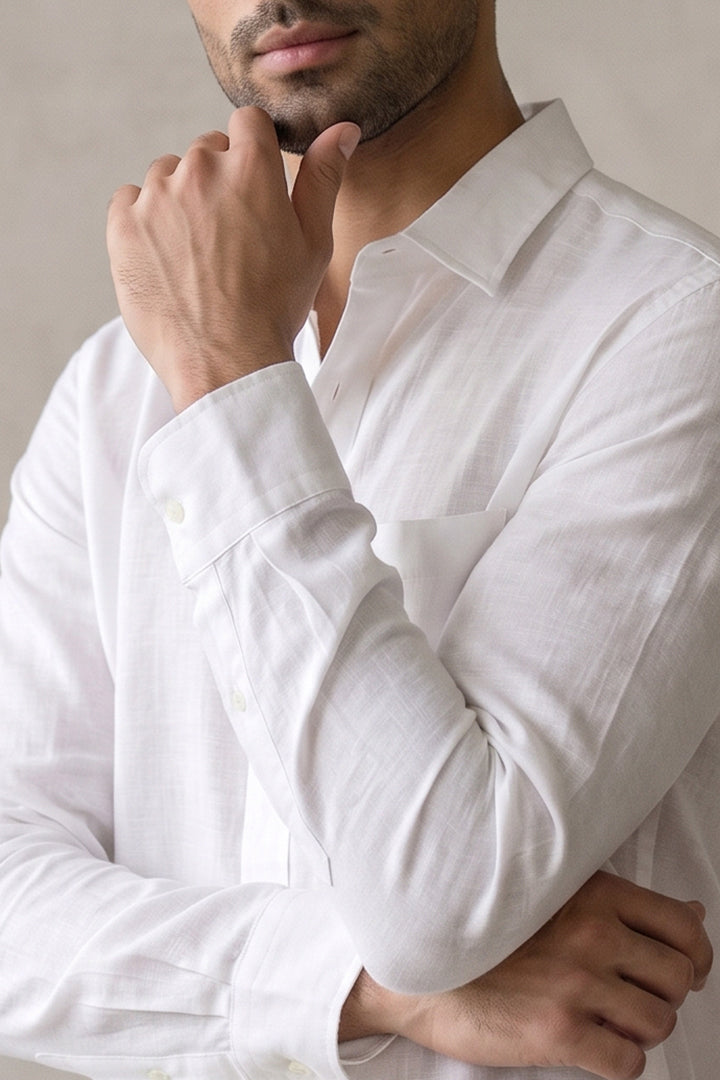 Linen Shirt - White alternate view
