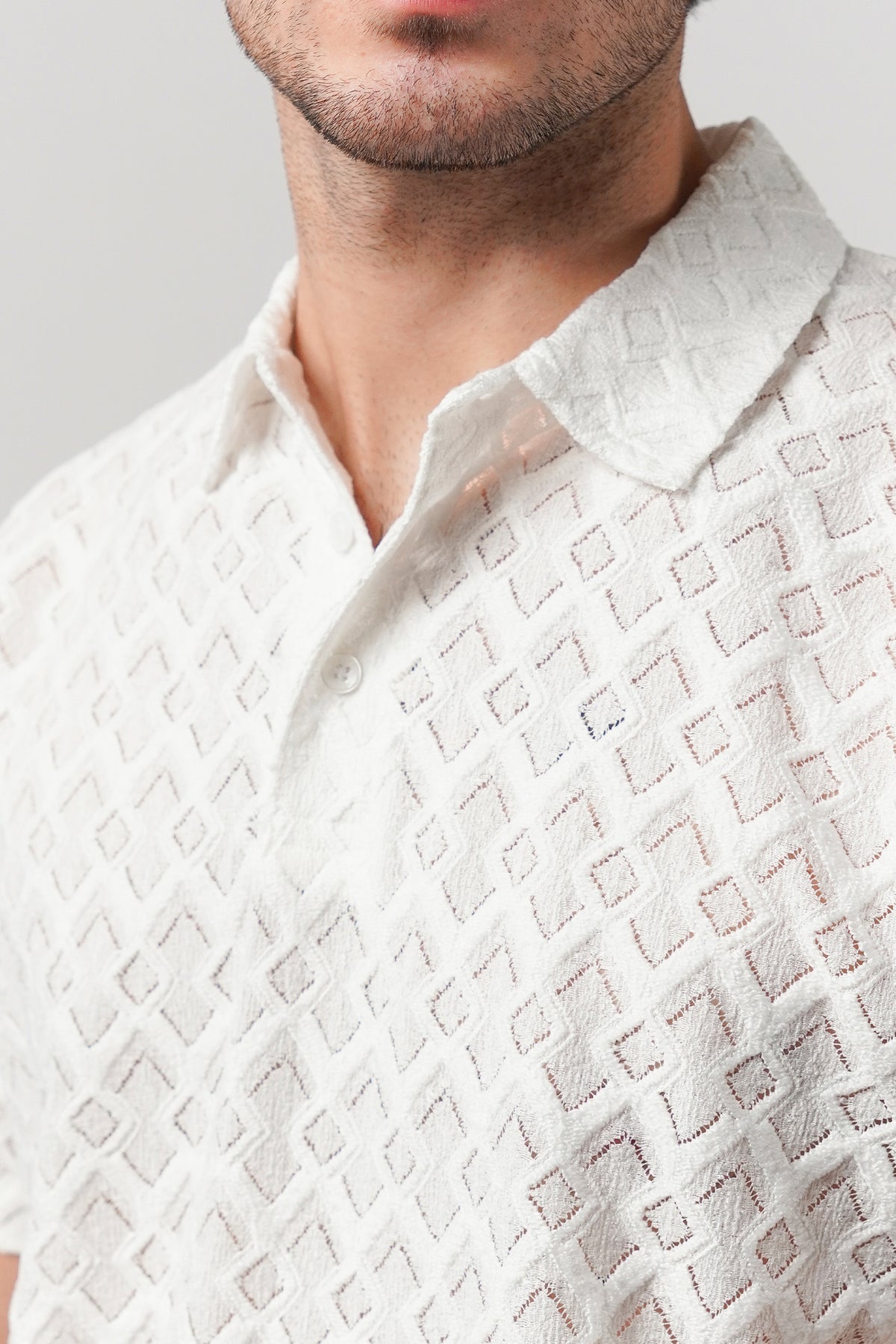 Knitted Polo Shirt - White
