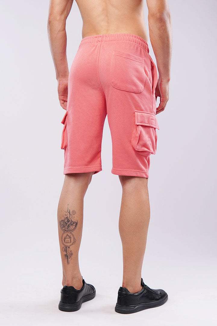 Terry Cargo Shorts - Coral Pink - FA