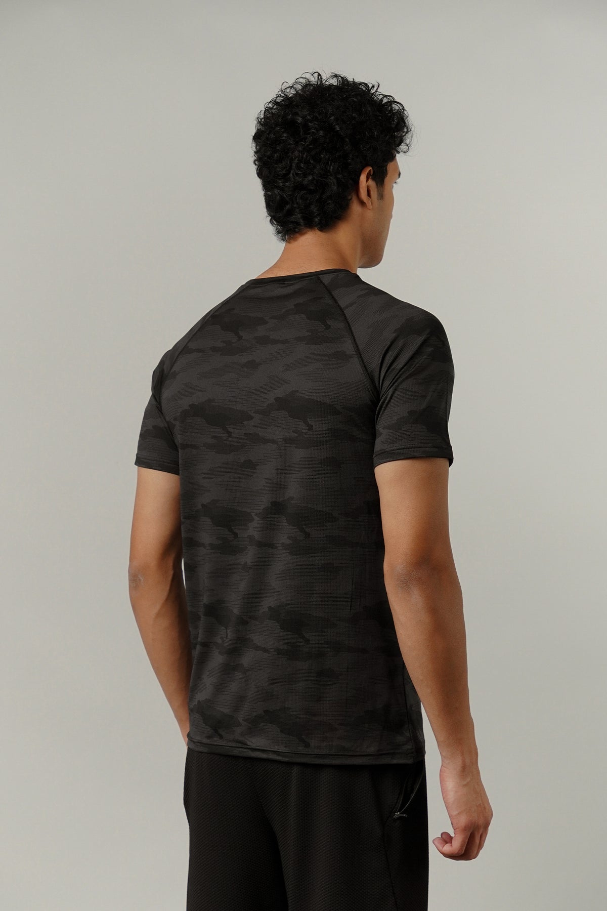 Printed T-Shirt - Black Camouflage