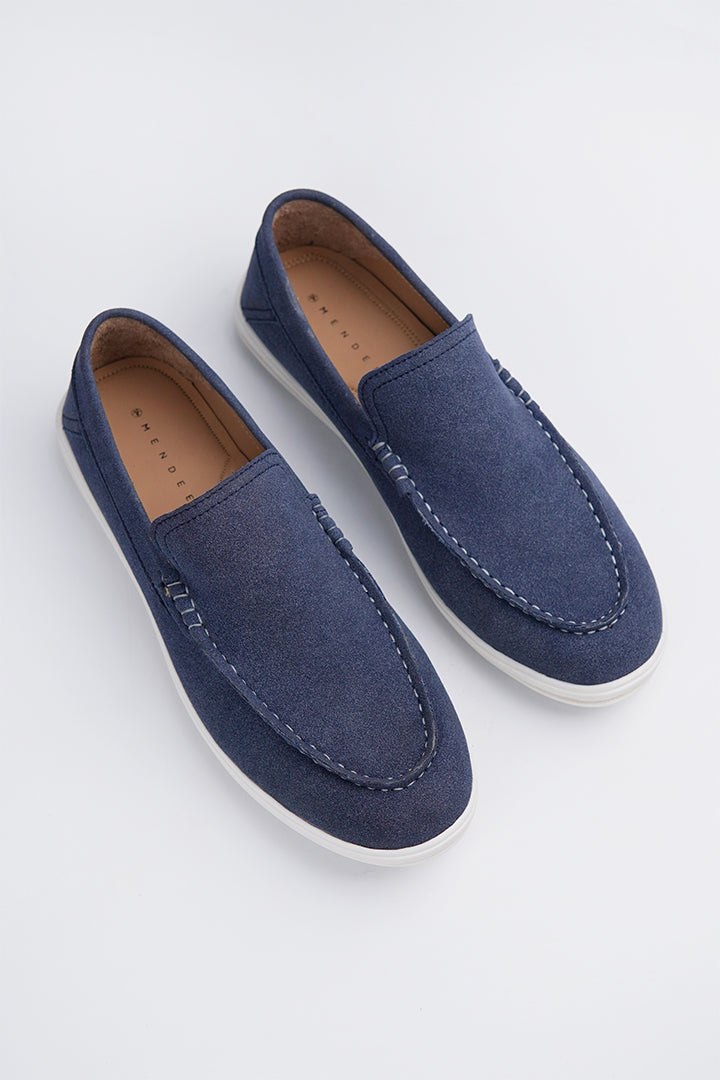Slip On Suede Loafers - Ocean Blue alternate view