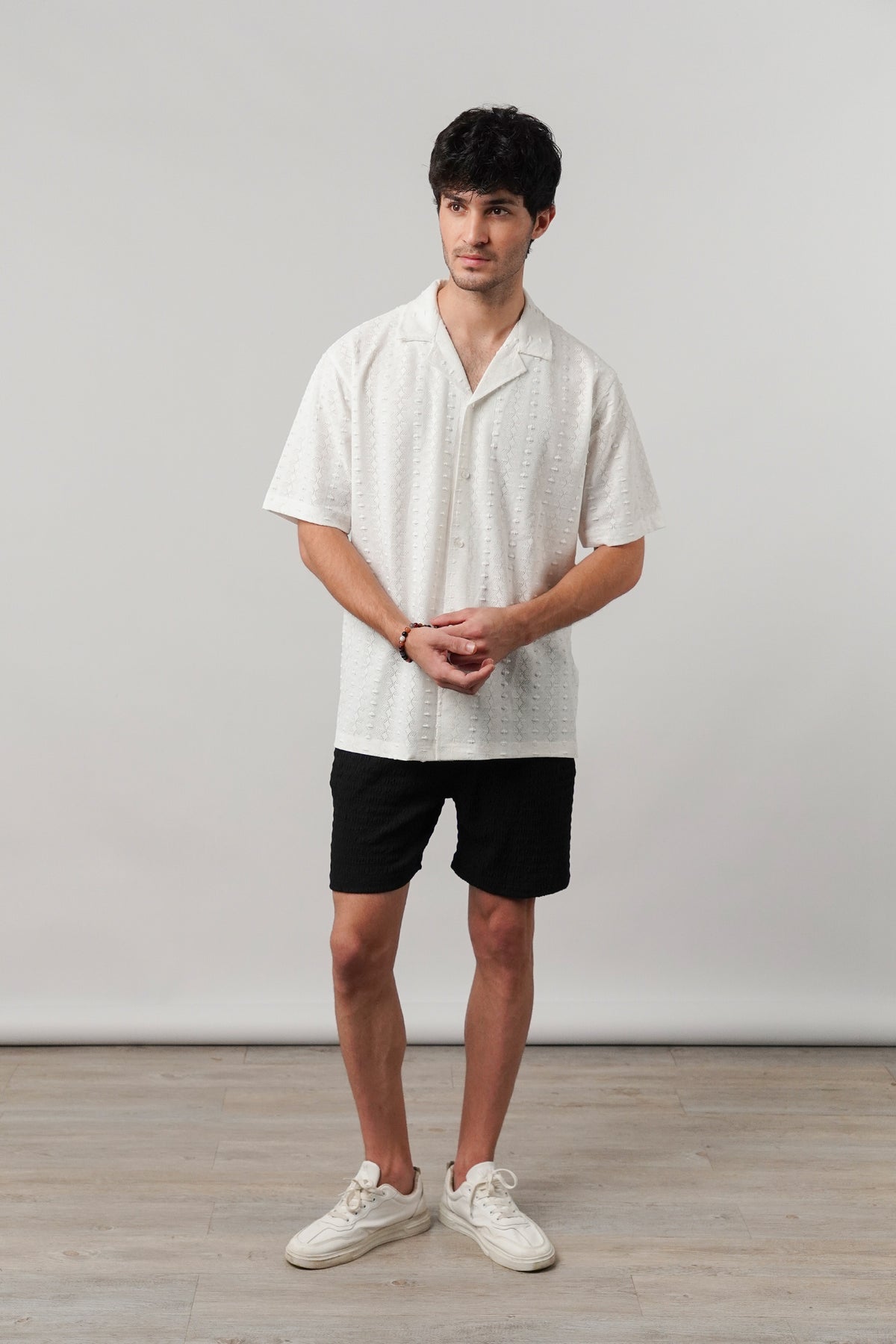 Knitted Cuban Shirt - White