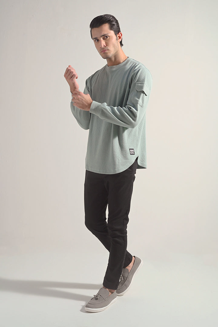 Textured Sweatshirt - Sage Green