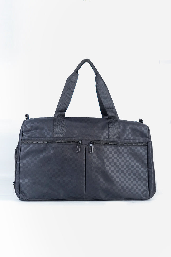 Checkered Duffle Bag - Black