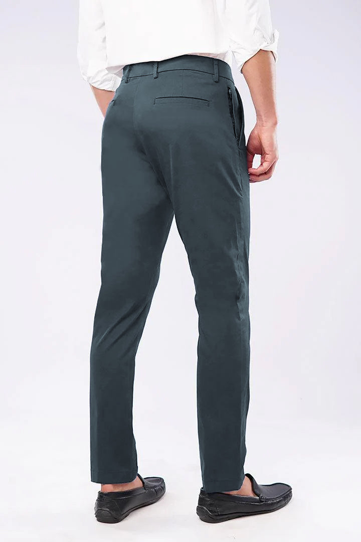 Slim Fit Chinos - Greyish Blue