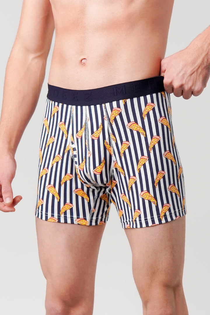Pizza Printed Ball Pouch Boxer - White