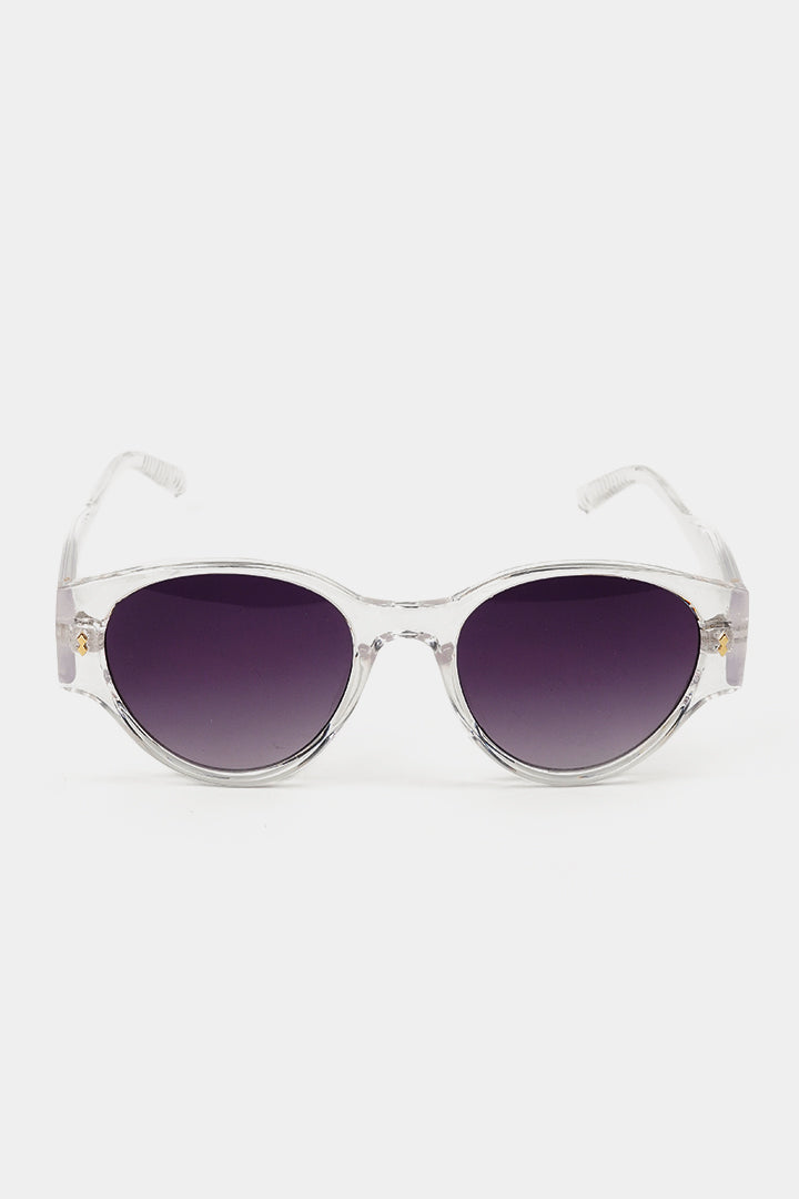Transparent Round Sunglasses - Black
