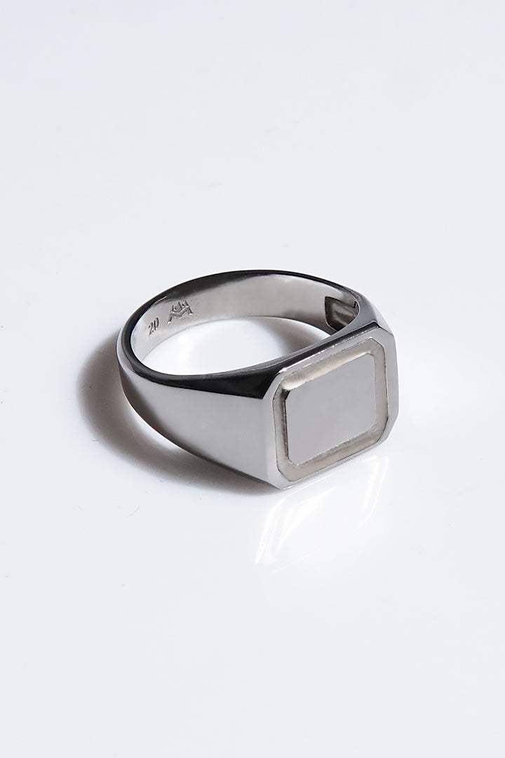 Rectangle Signet Ring - Grey