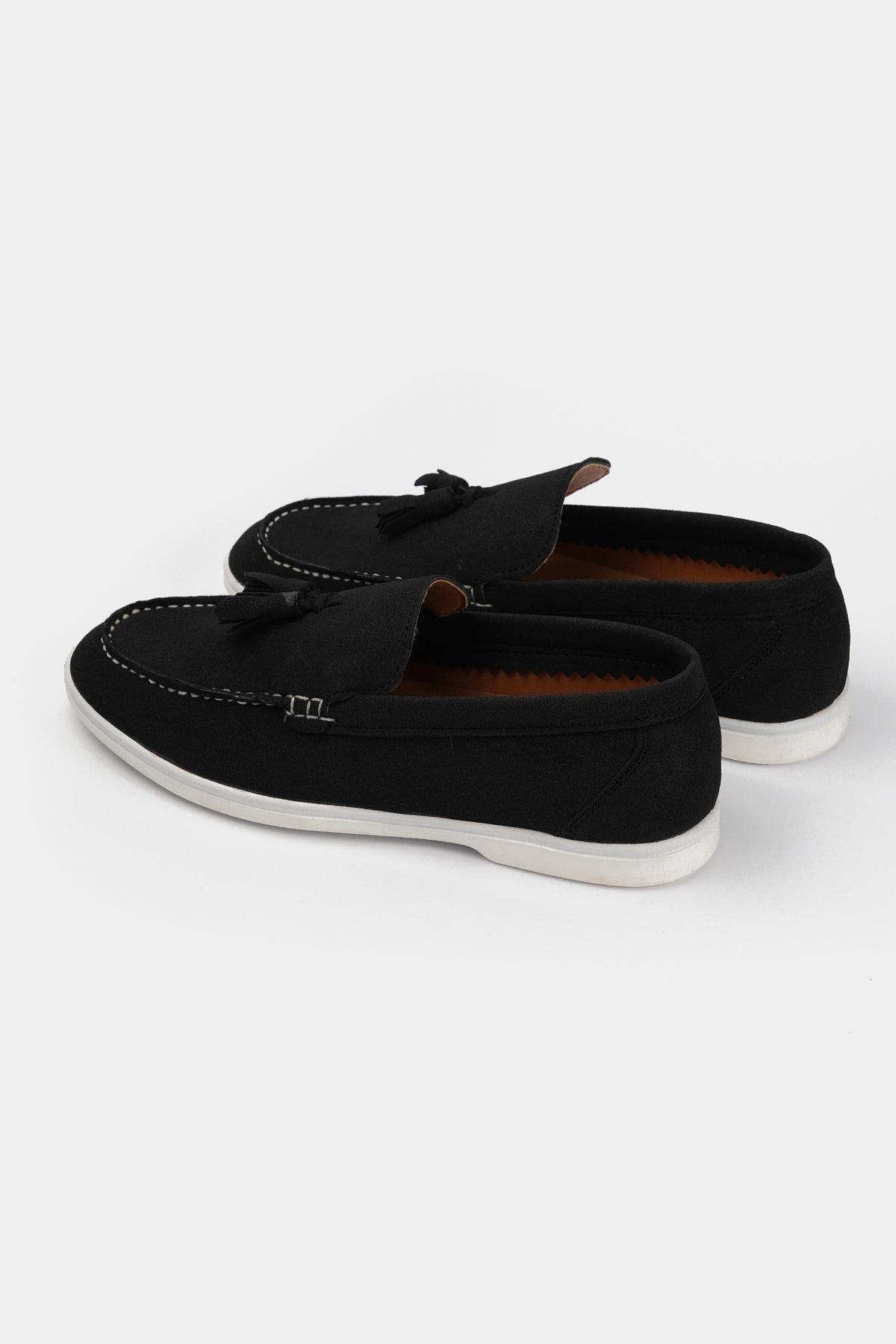 Slip On Suede Loafers - Black