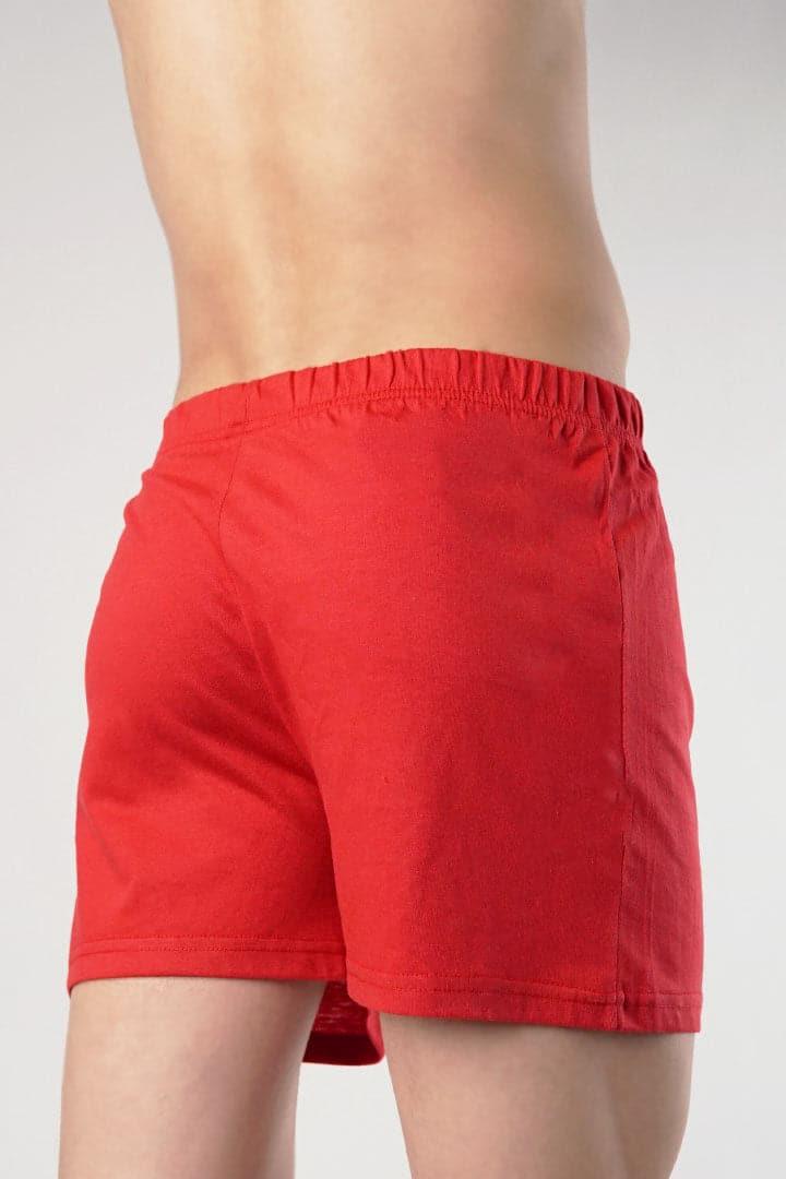 Jersey Boxer Shorts - Red - FA alternate view