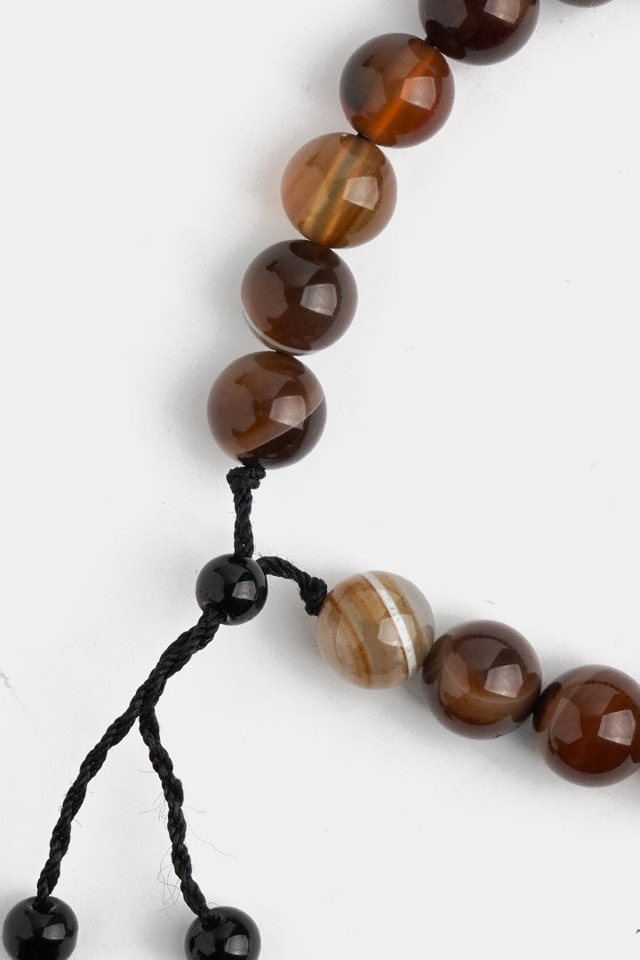 Adjustable Beaded Bracelet - Brown alternate view