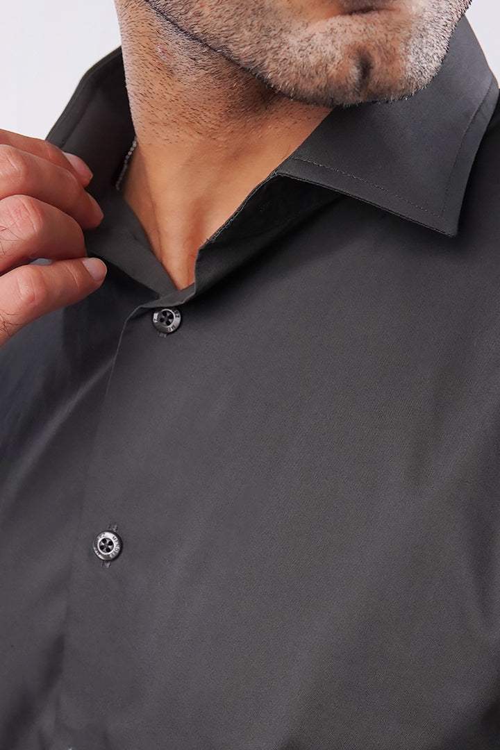 Plain Shirt - Charcoal Grey alternate view