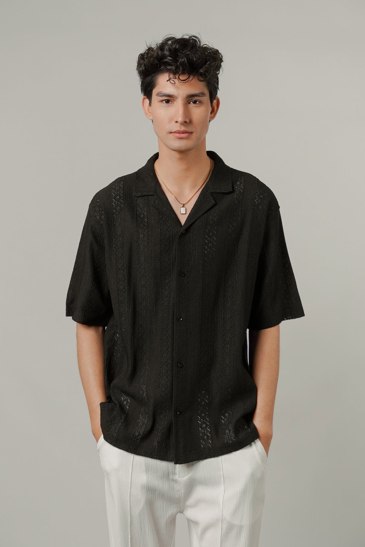 Burnout Cuban Shirt - Black
