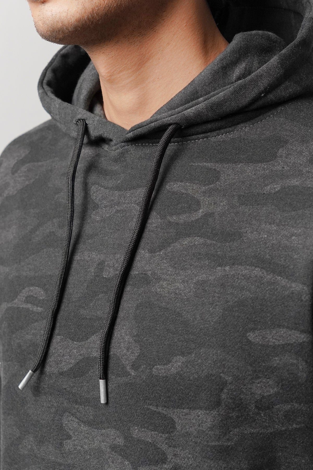 Camo Pullover Hoodie - Dark Grey alternate view