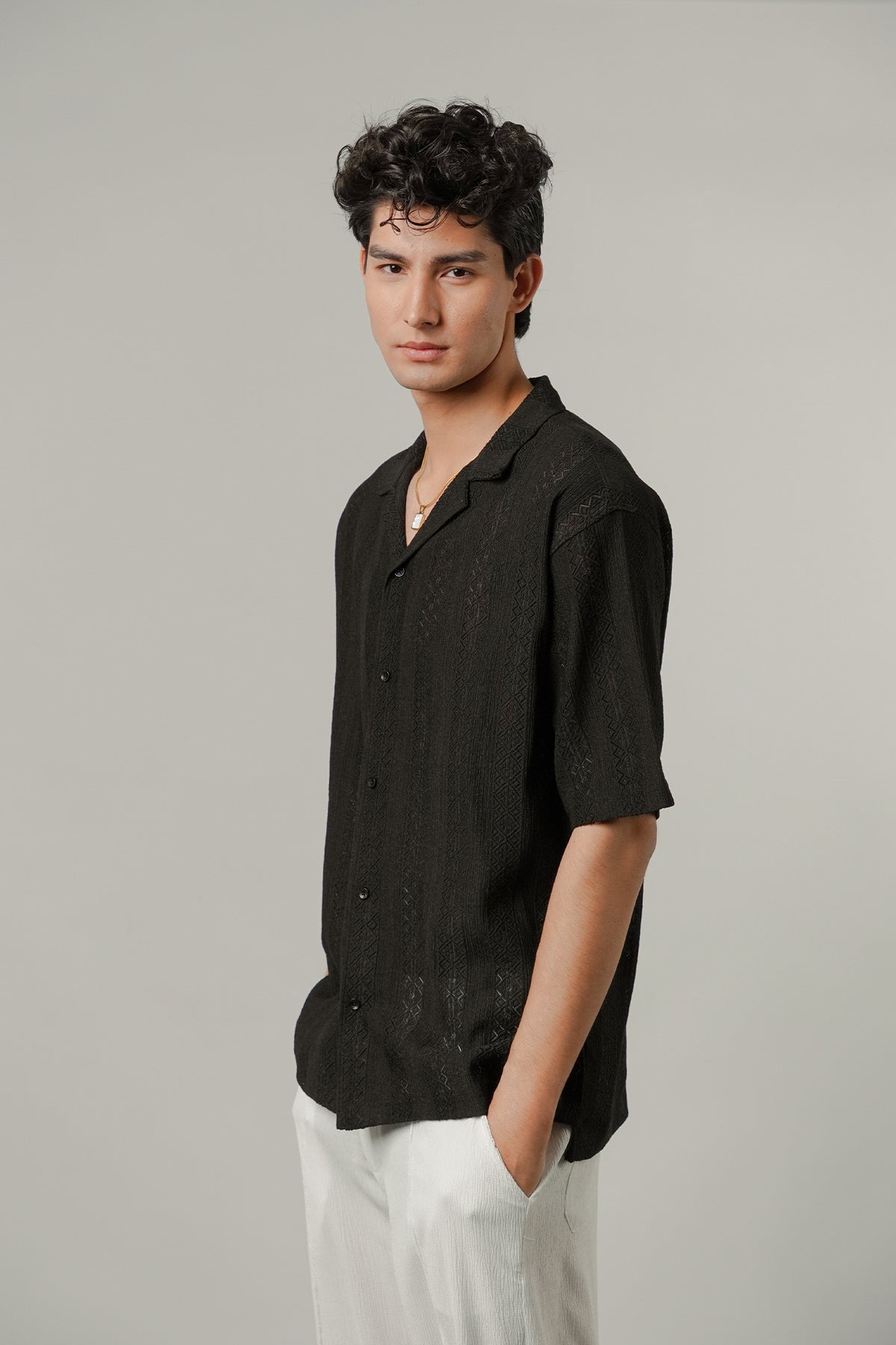 Burnout Cuban Shirt - Black