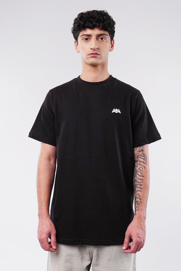 Printed Oversized T-Shirt - Black - FA alternate view