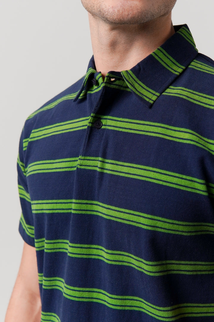 Striped Polo Shirt - Blue