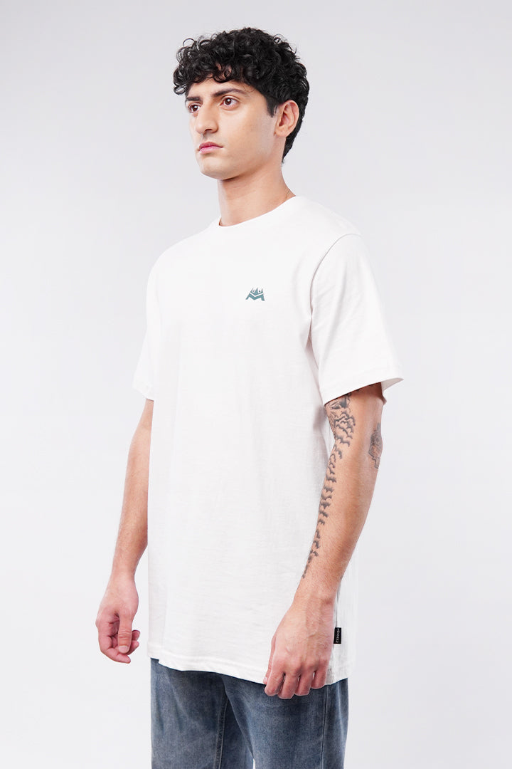 Printed Oversized T-Shirt - White - FA alternate view