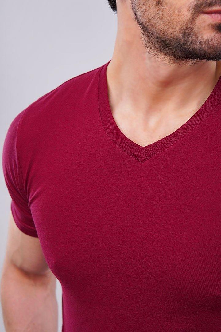 V-Neck T-Shirt - Maroon alternate view