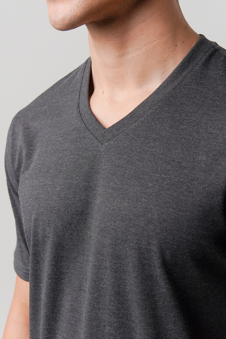 Regular Fit V-Neck T-Shirt - Charcoal Grey alternate view