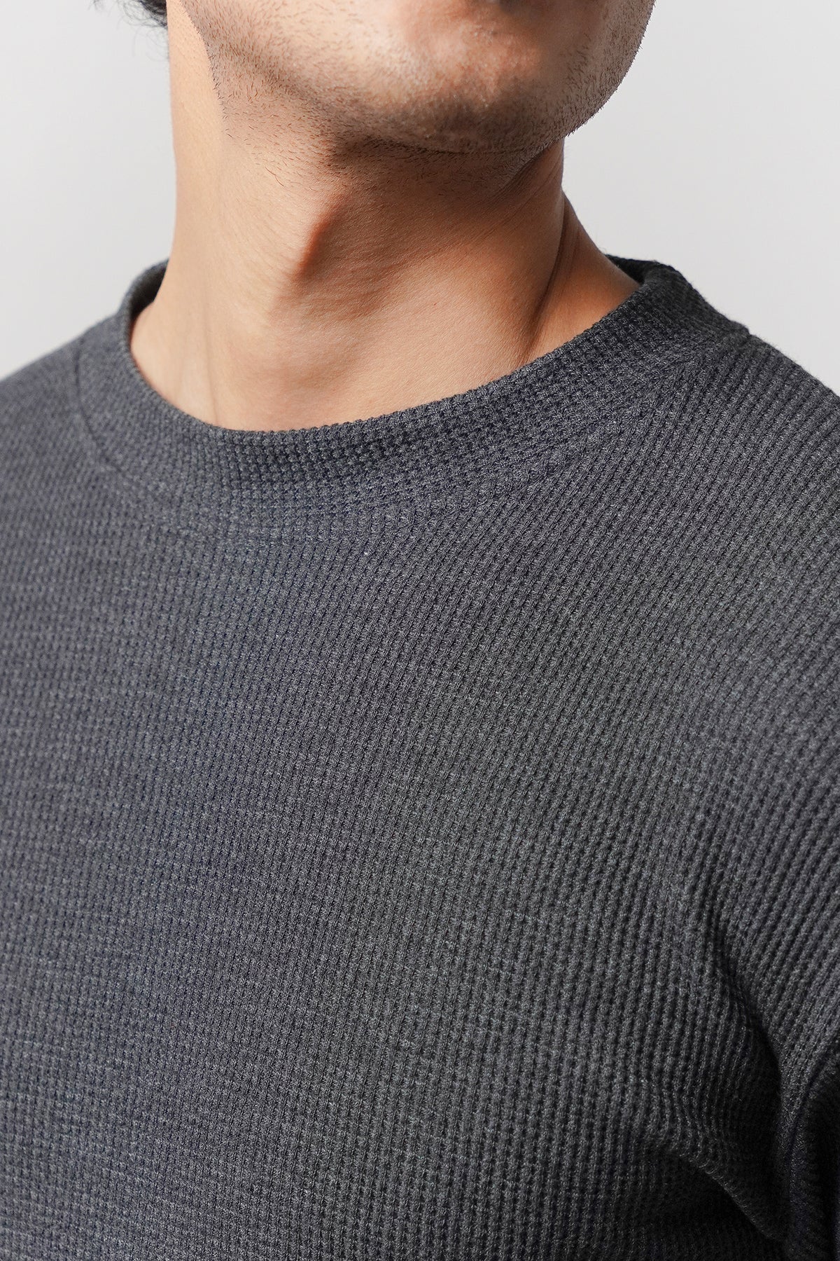 Mock Neck Sweatshirt - Charcoal Grey