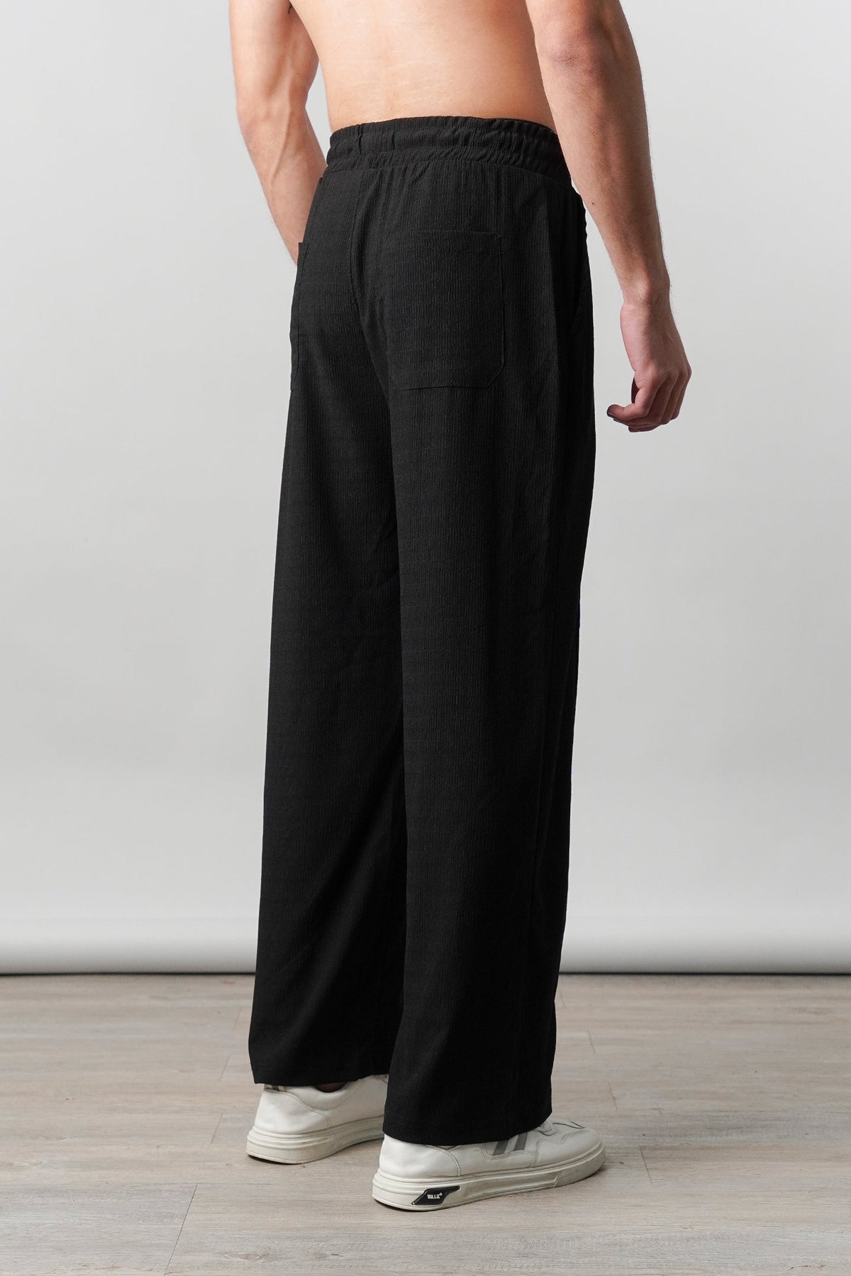 Textured Pintex Trouser - Black - FA