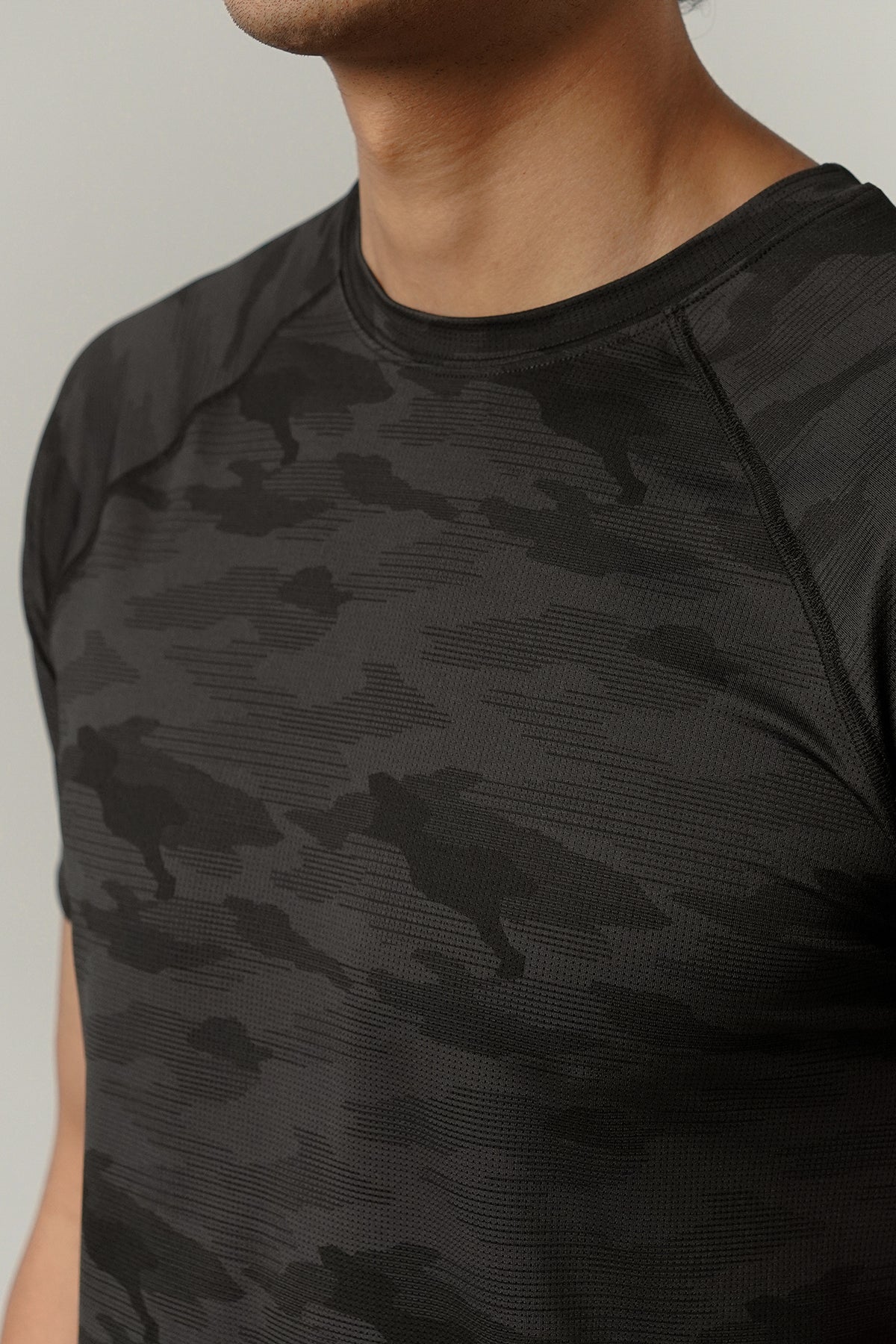 Printed T-Shirt - Black Camouflage alternate view