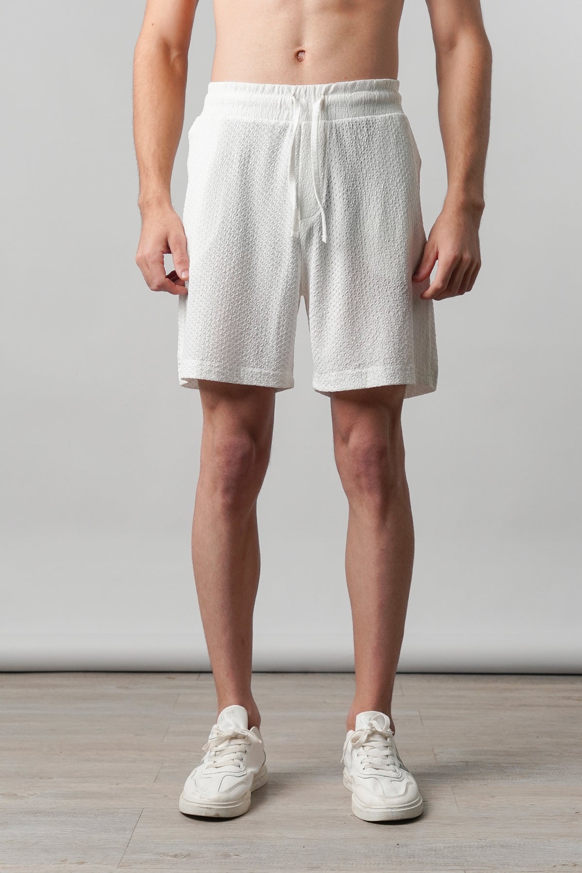 Textured Shorts - White