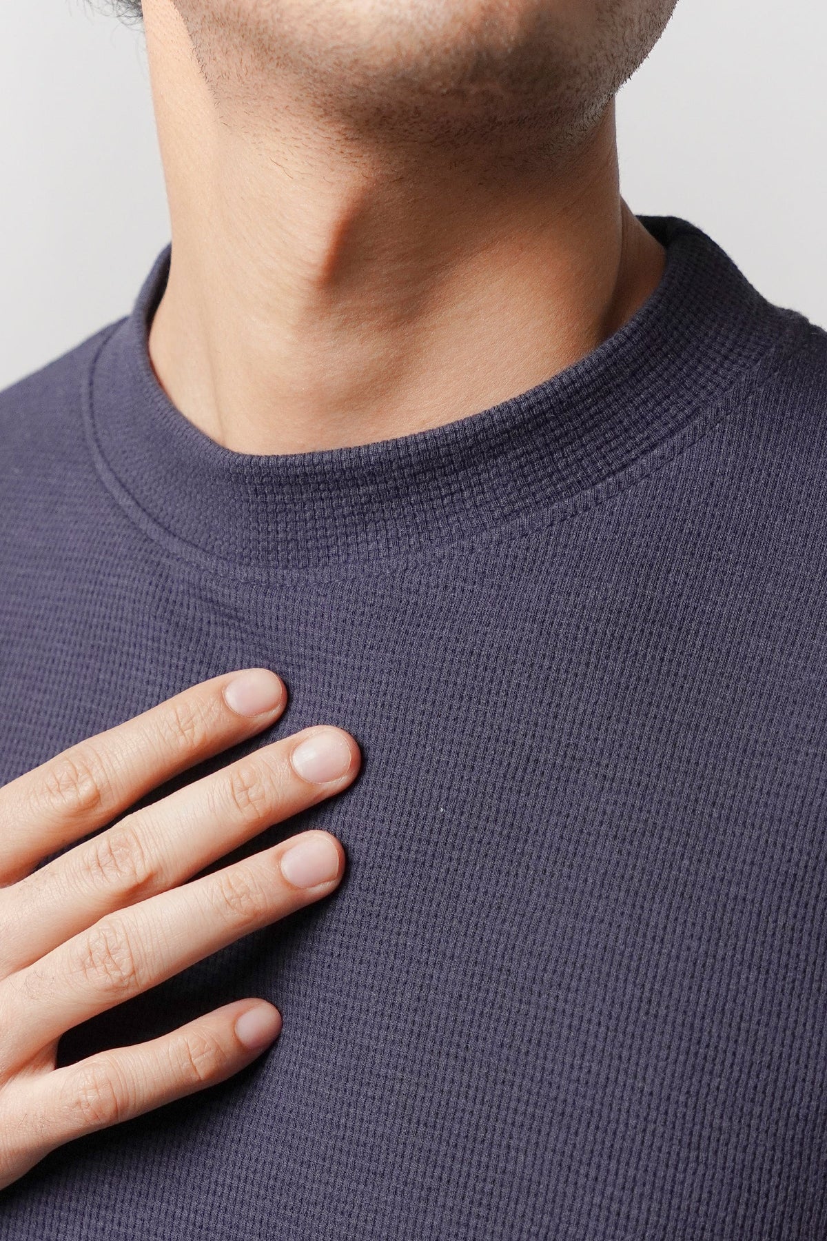 Mock Neck Sweatshirt - Navy Blue - FA