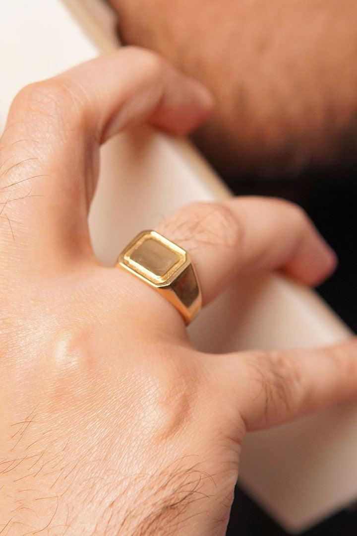 Rectangle Signet Ring - Gold alternate view