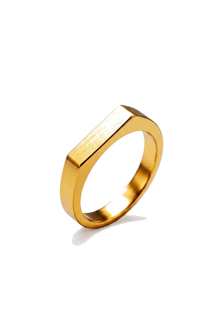Bar Signet Ring - Gold