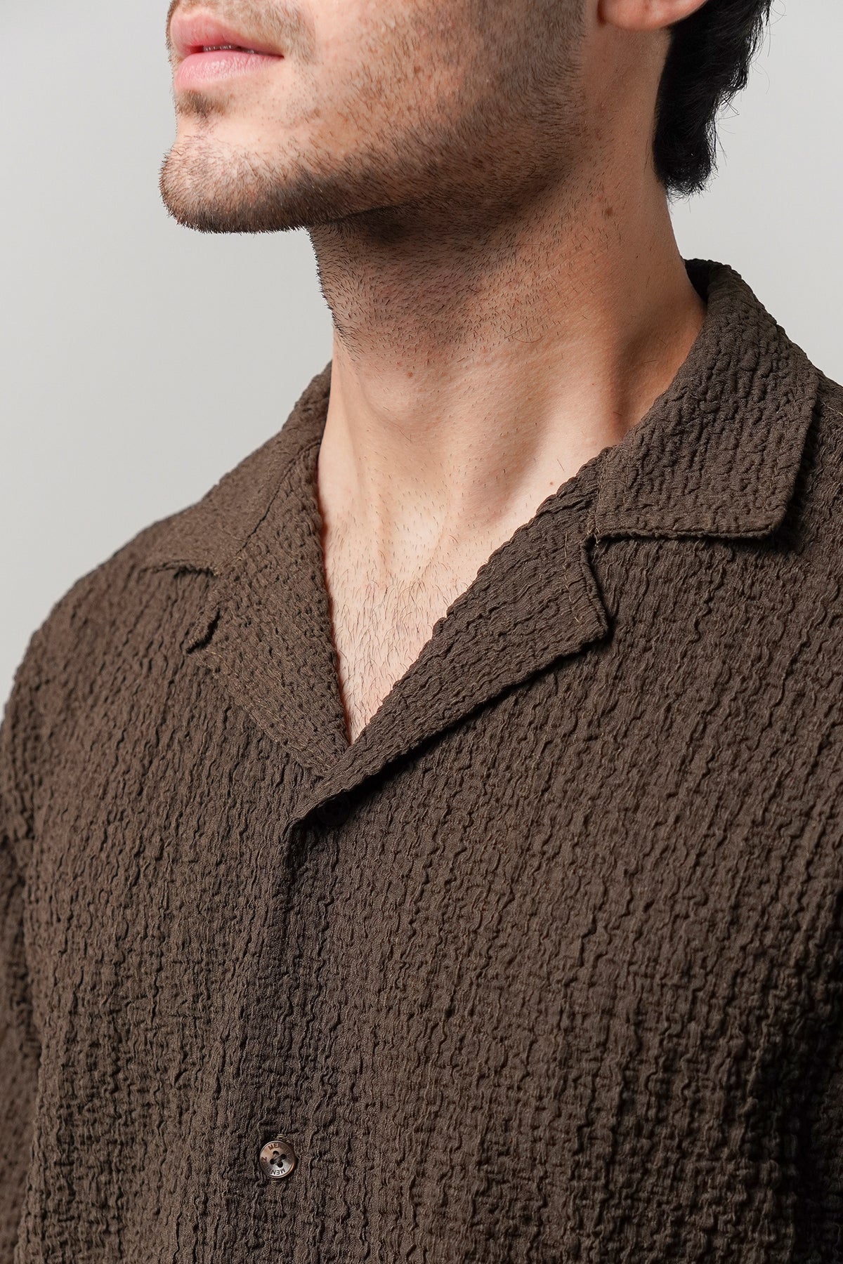 Knitted Cuban Shirt - Brown alternate view