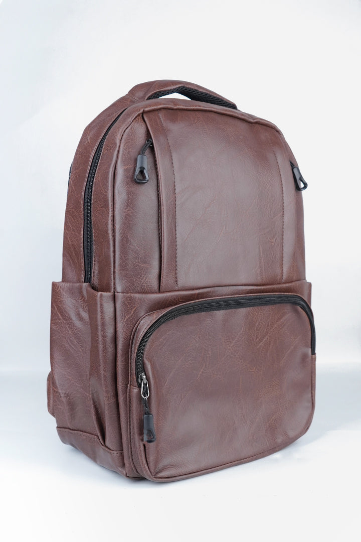 Classic Executive Leather Backpack – Vintage Brown alternate view