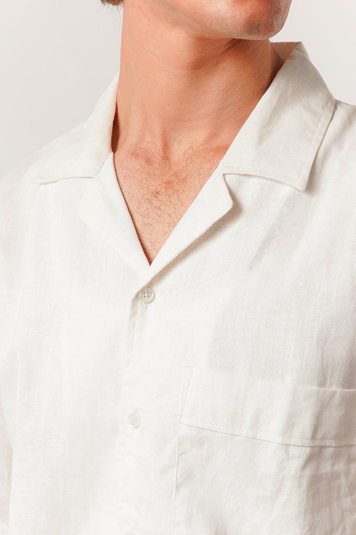 Box Fit Cuban Shirt - Off White - FA