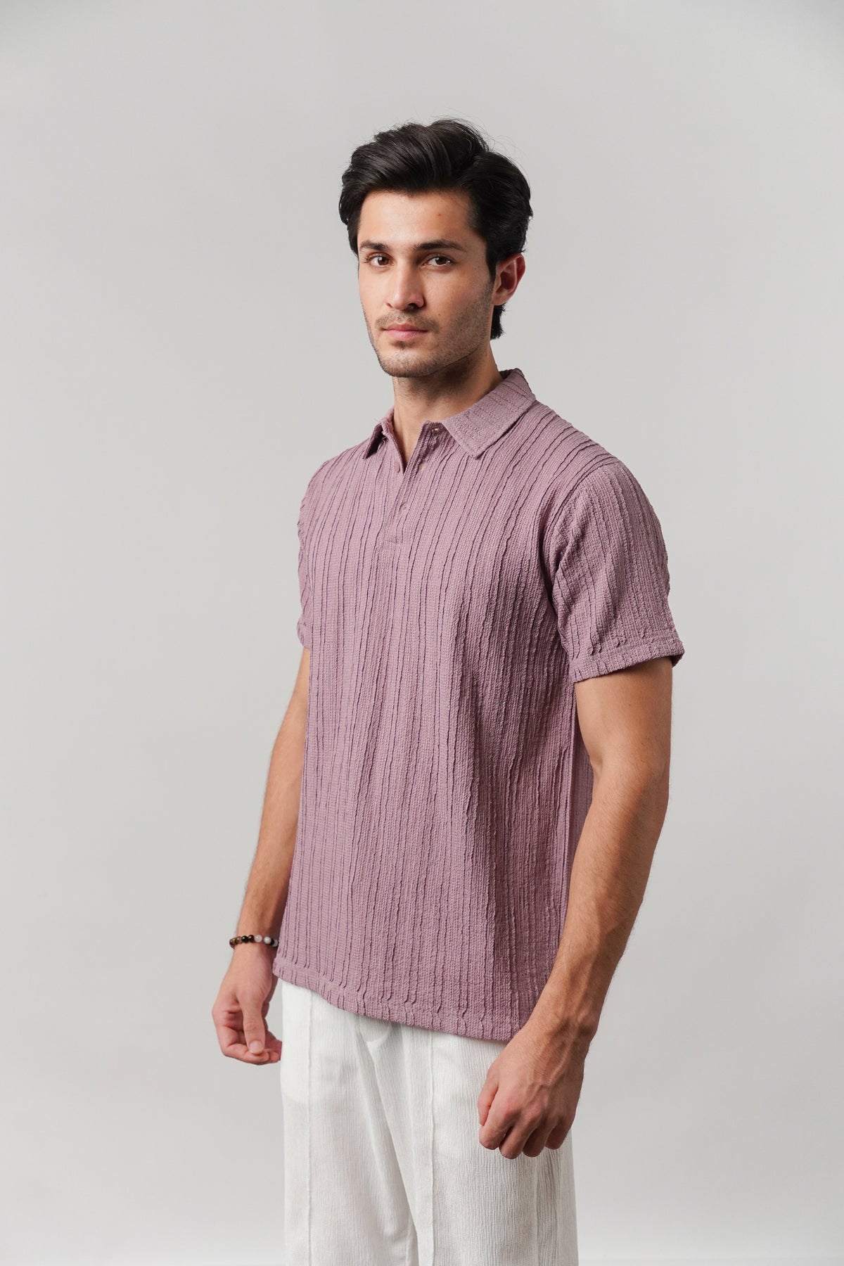 Knitted Polo Shirt - Lilac