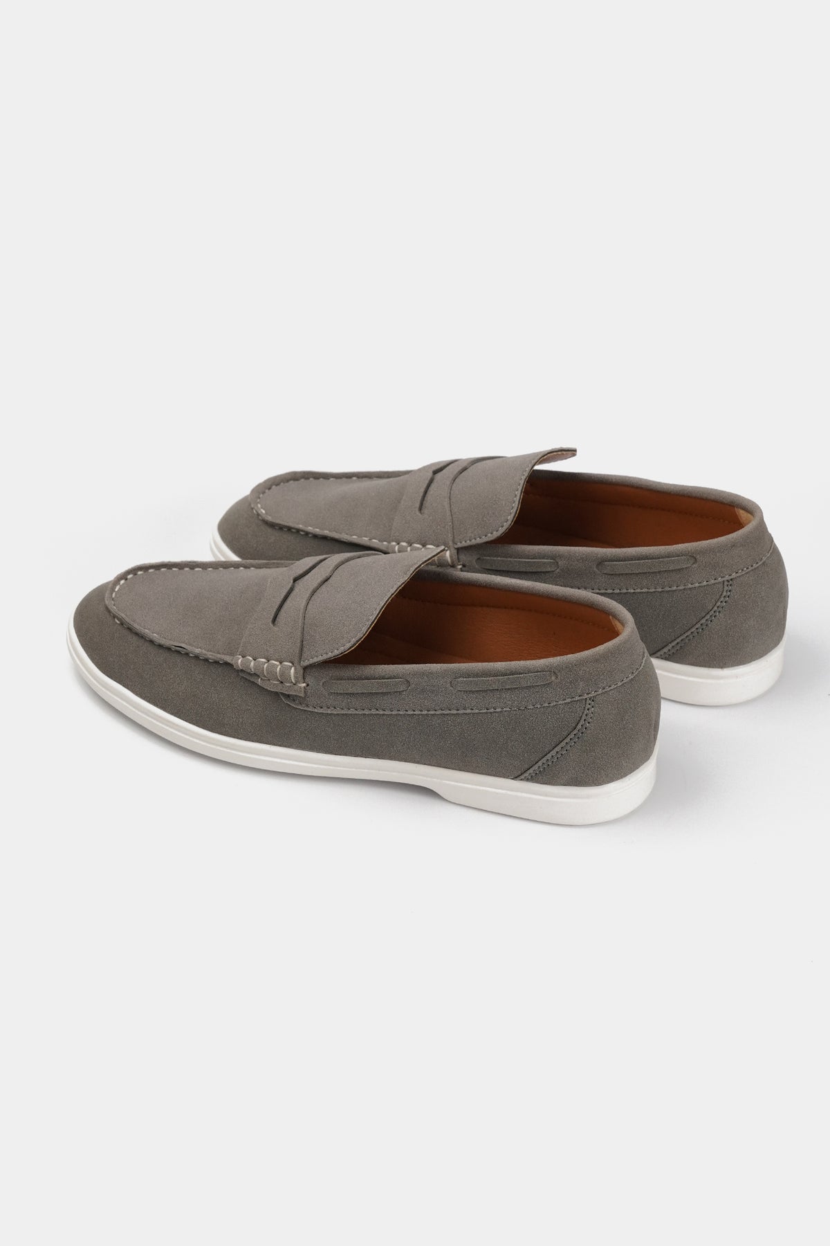 Penny Suede Loafers - Grey