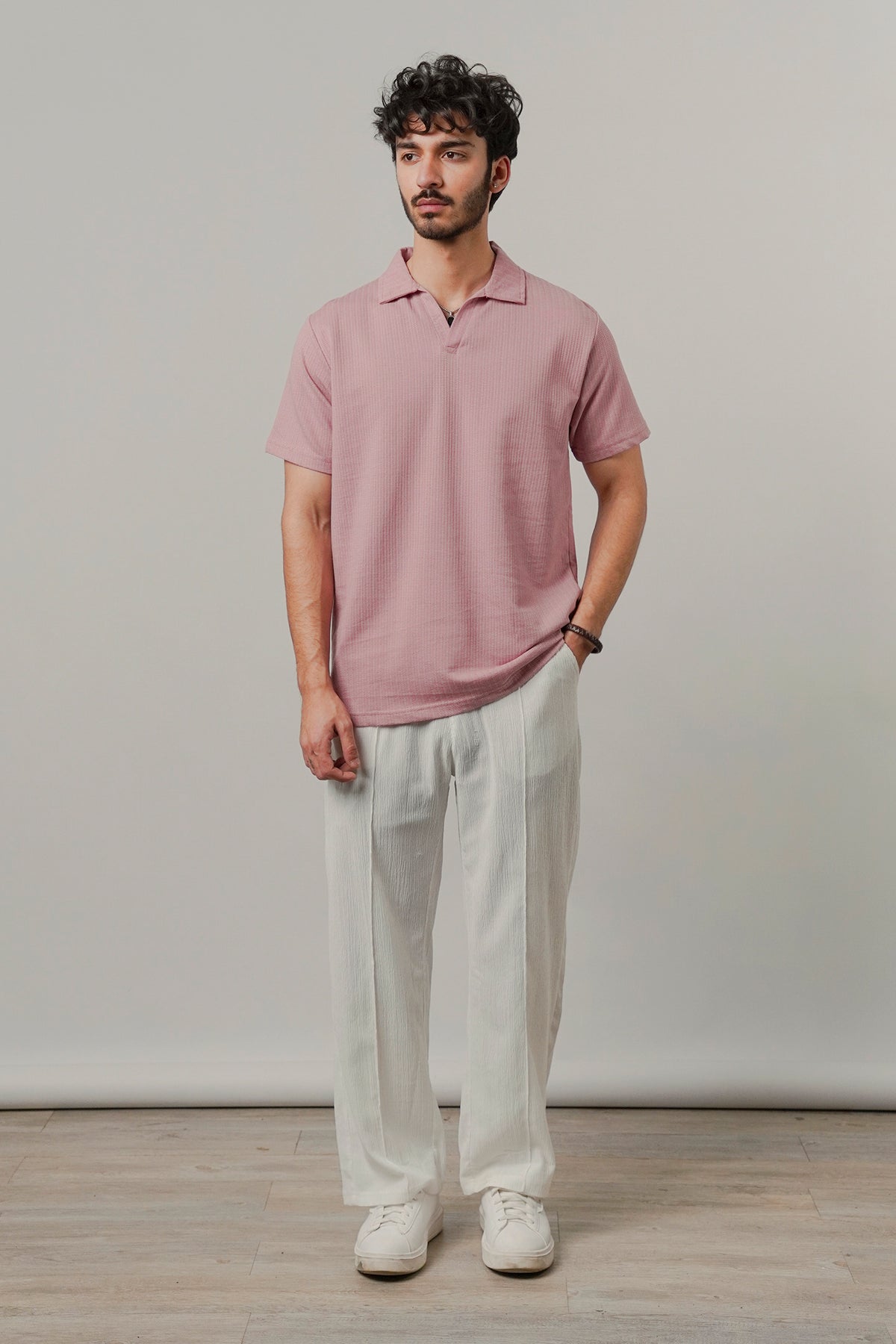 Johnny Collar Polo - Pink