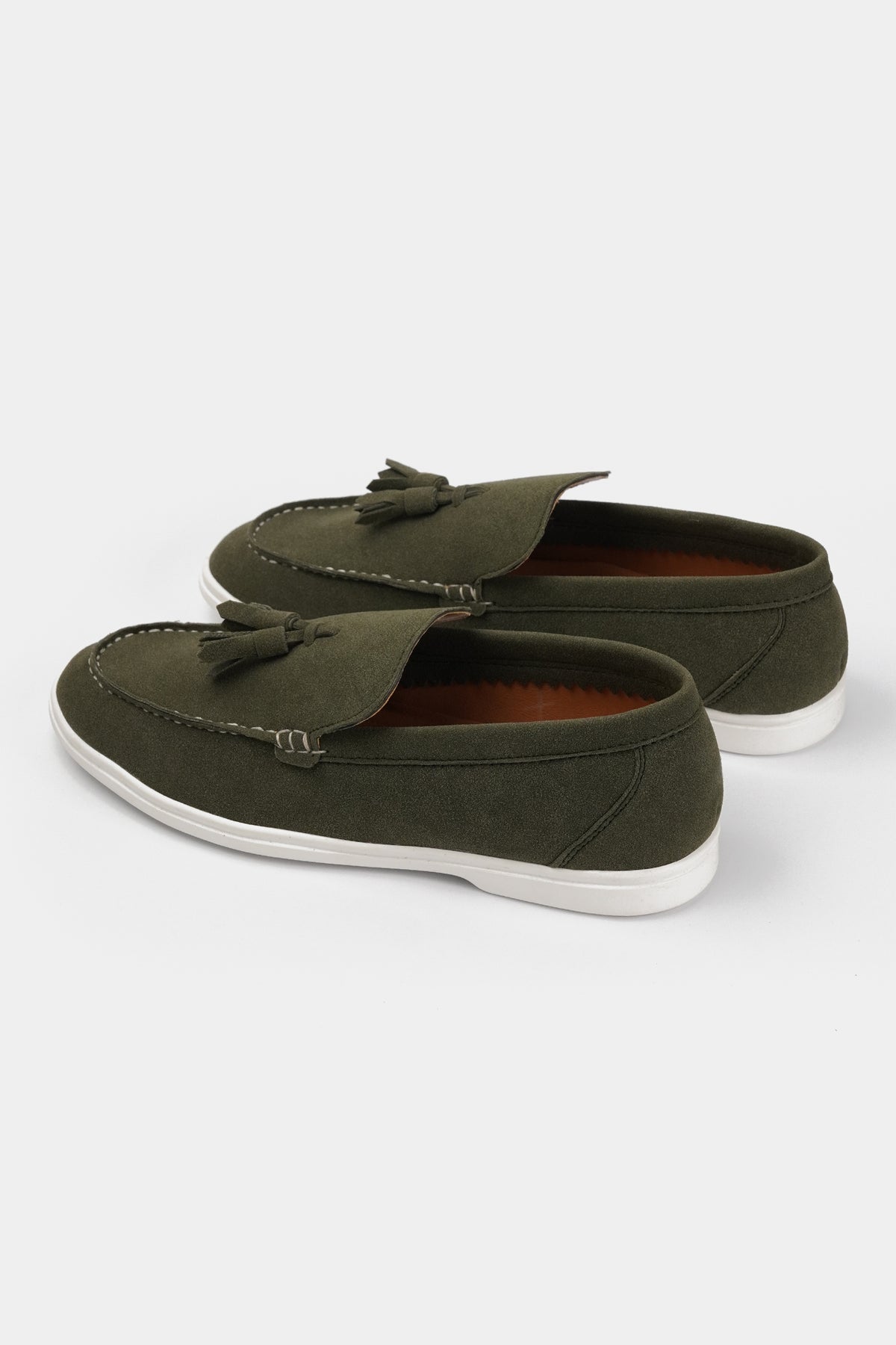 Slip On Suede Loafers - Green