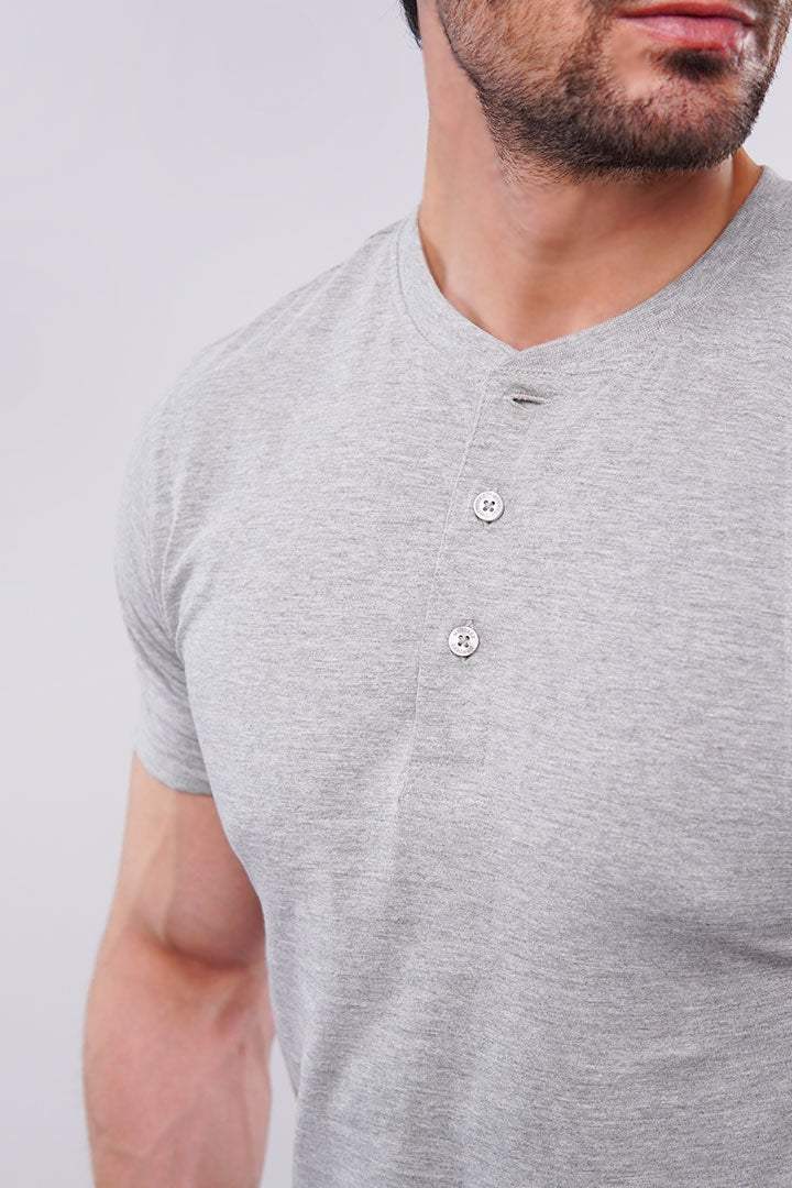 Henley T-Shirt - Heather Grey alternate view