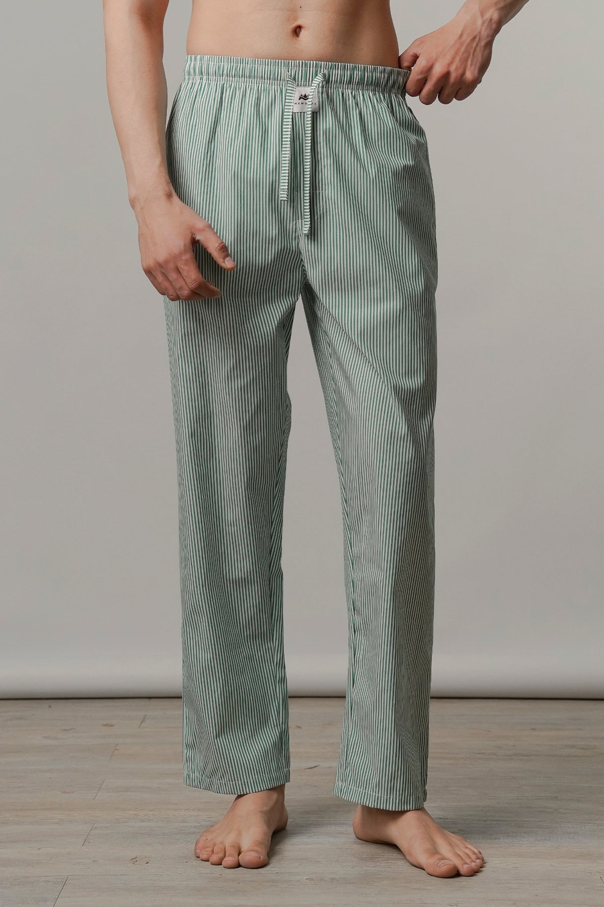 Striped Woven Pajamas - Green