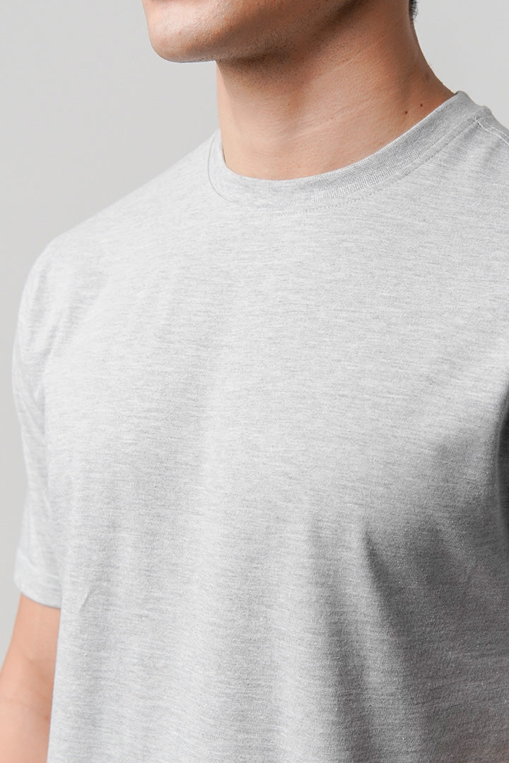 Regular Fit Crew Neck T-Shirt - Heather Grey alternate view