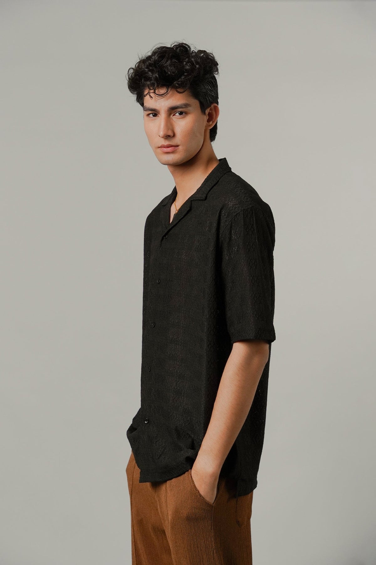 Burnout Cuban Shirt - Black - FA alternate view