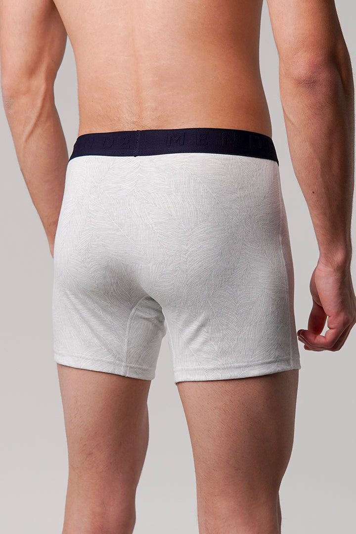 Leaves Printed - Ball Pouch Boxer - White alternate view