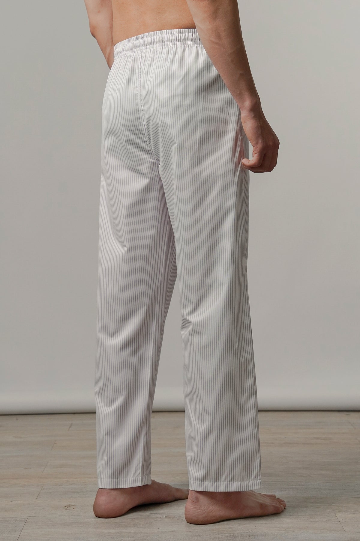Striped Woven Pajamas - White
