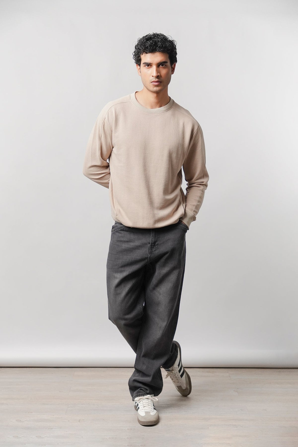 Side-Pocket Sweatshirt - Beige - FA