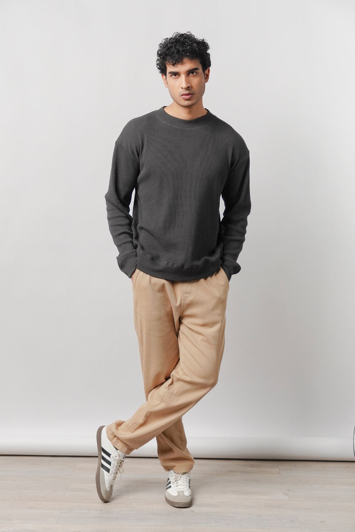 Mock Neck Sweatshirt - Dark Grey