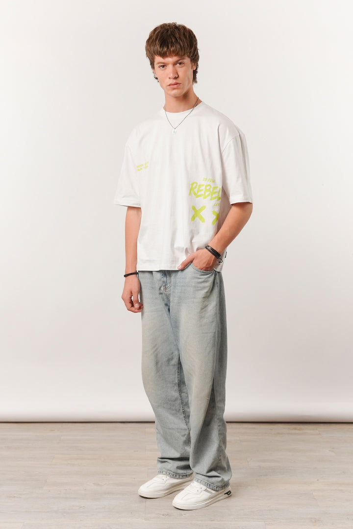 Box Fit Tee - White - FA