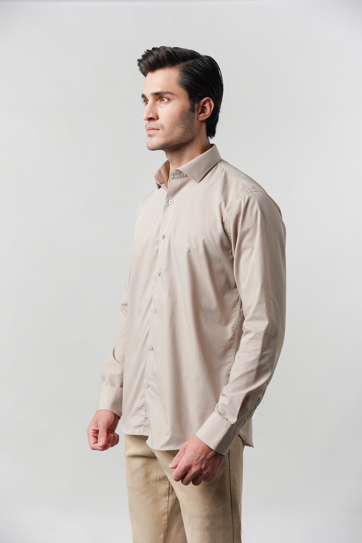 Plain Shirt - Sand Brown