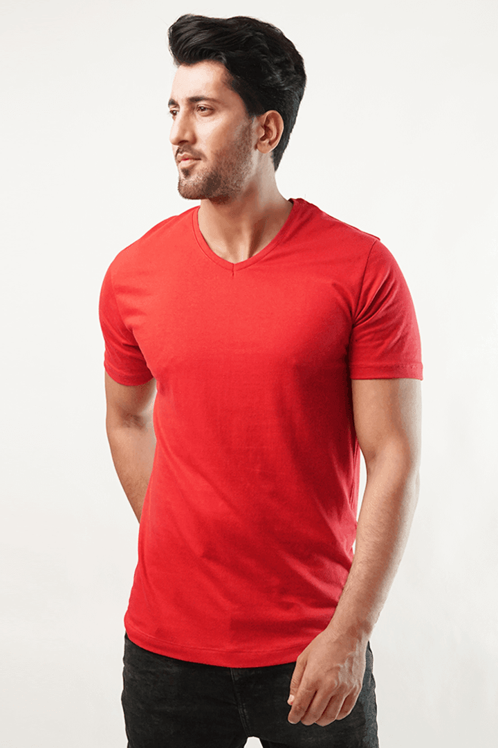 Claret V Neck Shirt - Red alternate view