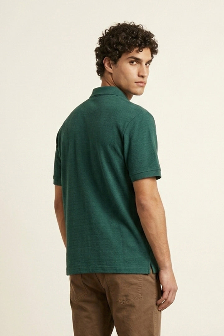 Jacquard Textured Polo - Green - FA